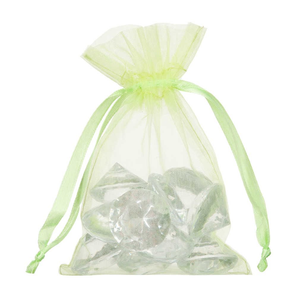 petit sac en organza vert lime 10x15cm