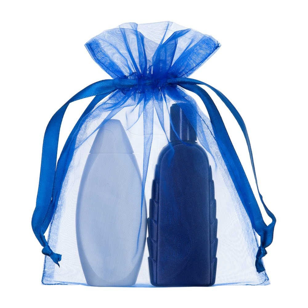 sac en organza 15x20cm blue